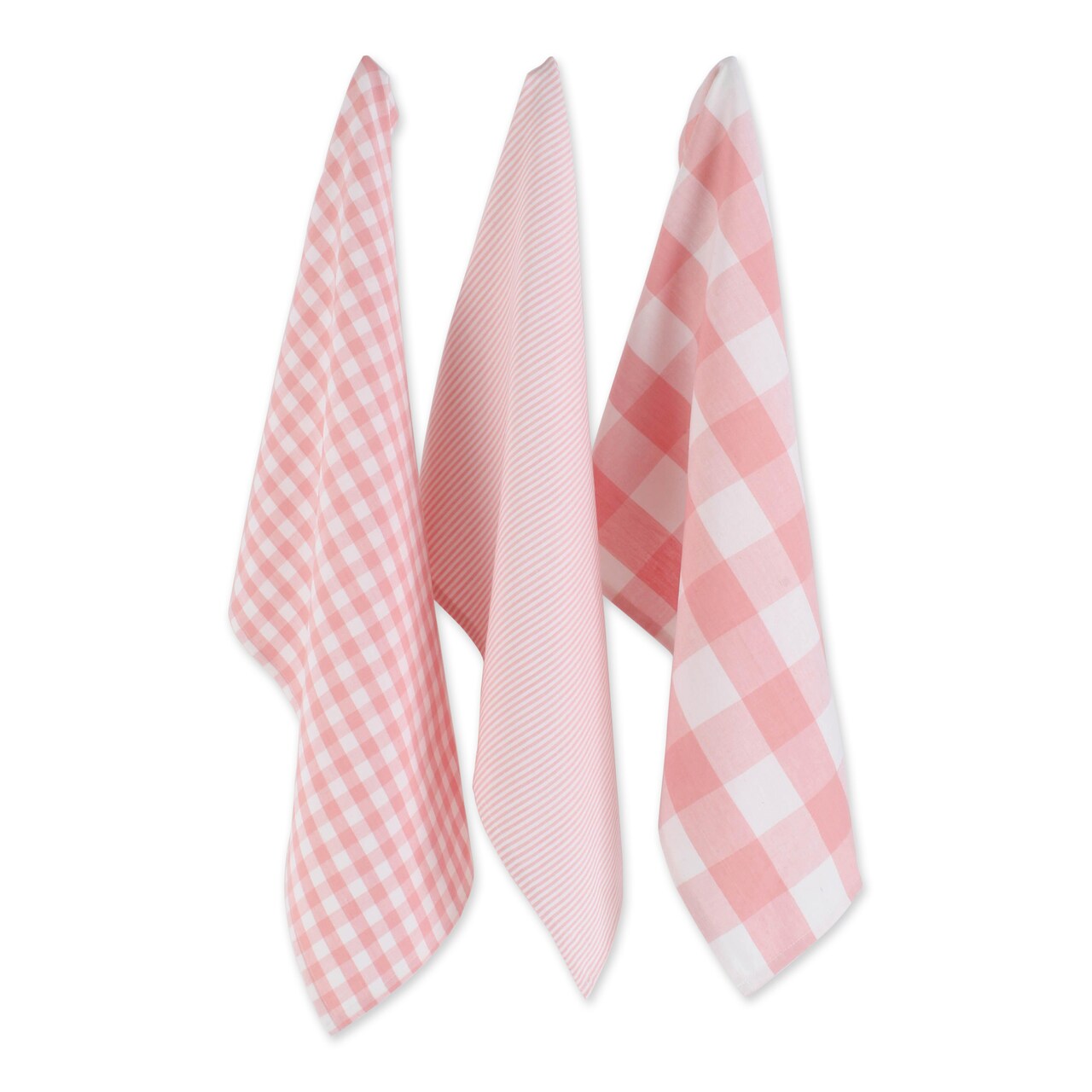 Contemporary Home Living Set of 3 Assorted Pink and White Rectangular Absorbent Dishtowel 30&#x22;